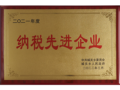 2021年度納稅先進(jìn)企業(yè)